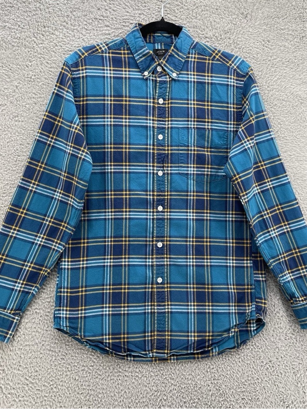 Blue Plaid Button-Down Shirt